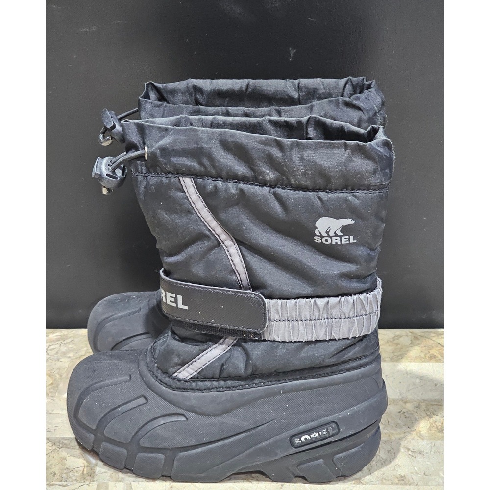 Sorel Kids Black Waterproof Winter Snow Boots Size‎ 11 Toddler Child